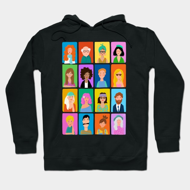 Colorful people Hoodie by Yael Hofri